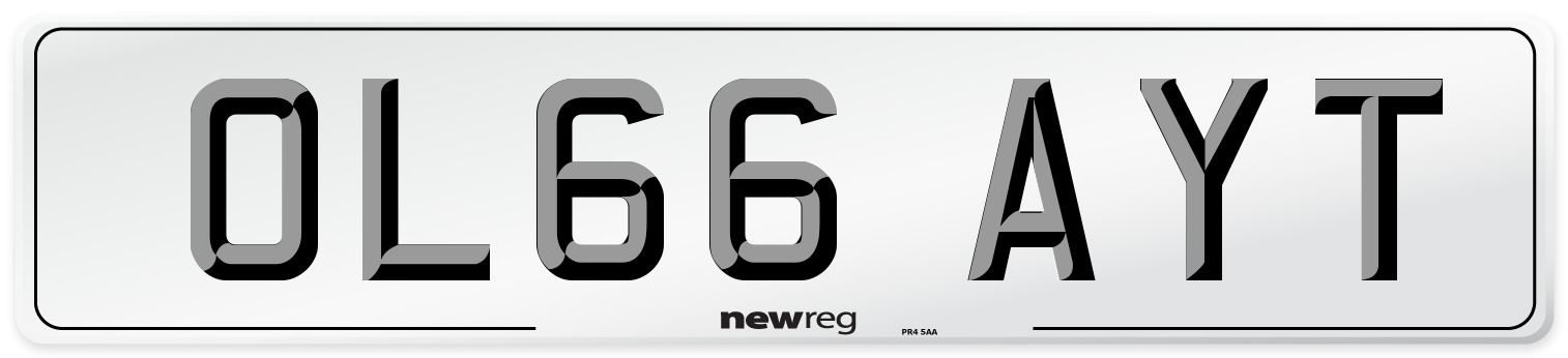 OL66 AYT Number Plate from New Reg